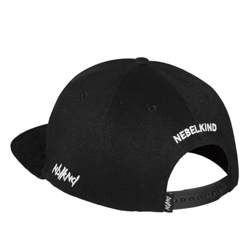 Nebelkind Snapback Cap Unisex Classy Suede Schwarz, OneSize verstellbar, hochwertige Basecap, Streetwear Style, Retro Baseball-Kappe
