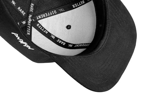 Nebelkind Snapback Cap Unisex Classy Suede Schwarz, OneSize verstellbar, hochwertige Basecap, Streetwear Style, Retro Baseball-Kappe