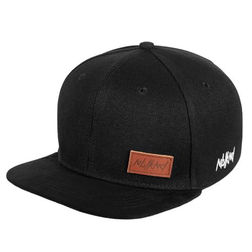 Nebelkind Snapback Cap Unisex Classy Suede Schwarz, OneSize verstellbar, hochwertige Basecap, Streetwear Style, Retro Baseball-Kappe