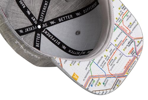 Nebelkind Snapback Cap Unisex Berlin Netzplan Grau, OneSize verstellbar, hochwertige Basecap, Streetwear Style, Retro Baseball-Kappe