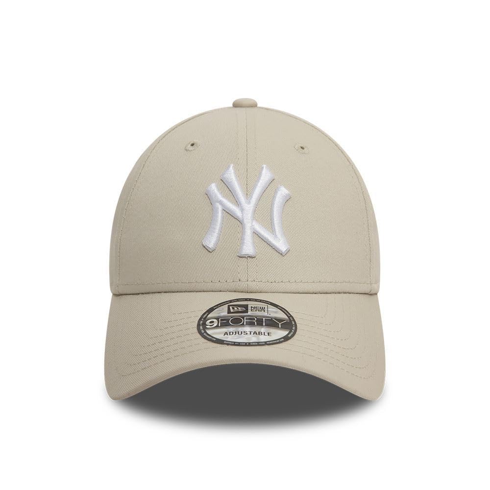 New Era New York Yankees MLB League Essential Beige Weiß Verstellbare 9Forty Cap - One-Size