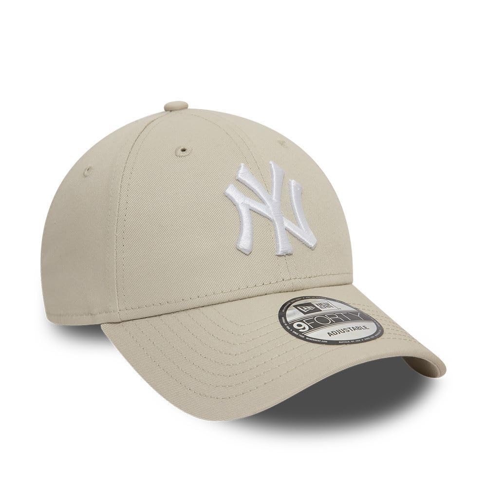 New Era New York Yankees MLB League Essential Beige Weiß Verstellbare 9Forty Cap - One-Size