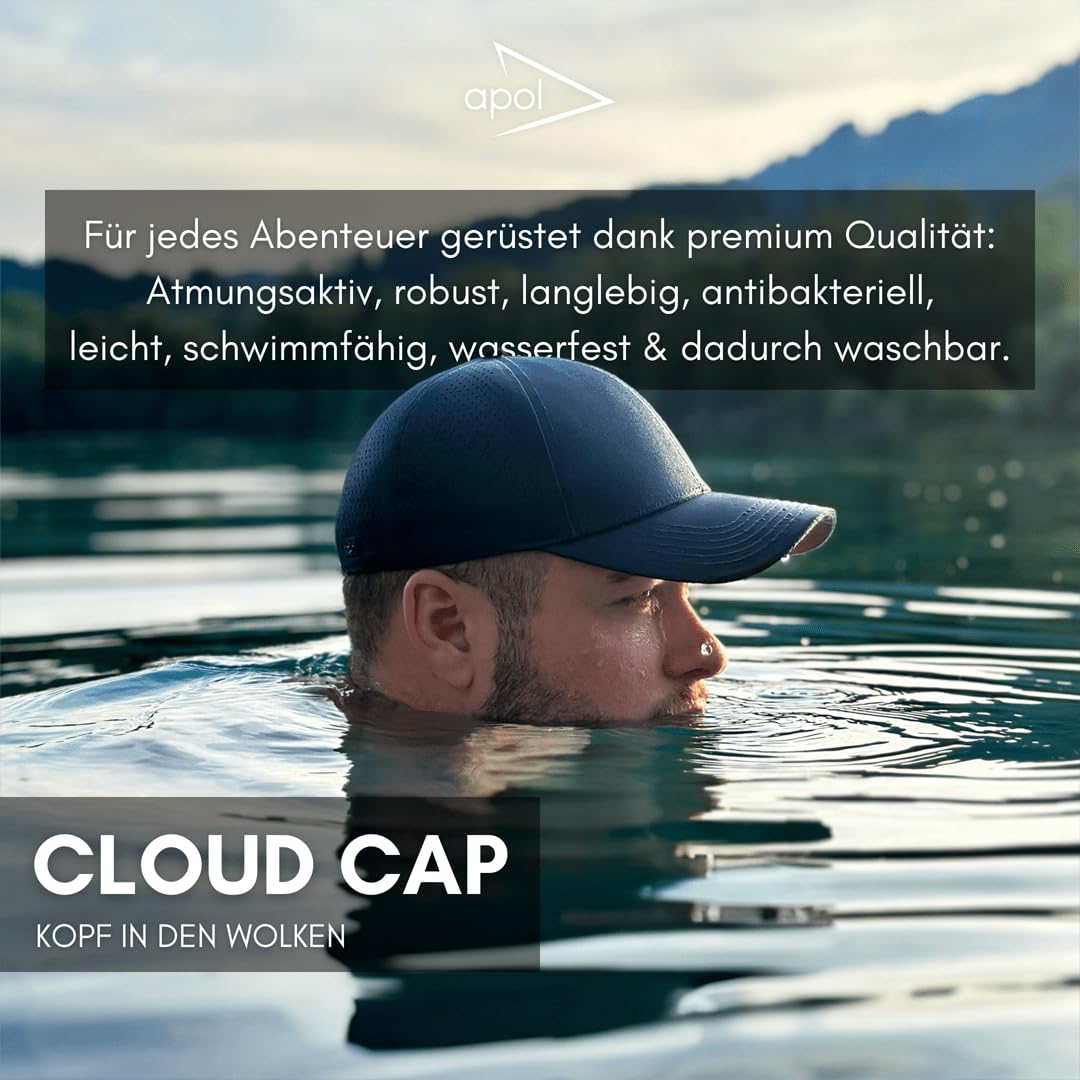 apol Premium Cap - Cloud Trucker - 100% wasserfest, atmungsaktiv, langlebig, Qualität - Snapback - Einheitsgröße - Anthrazit