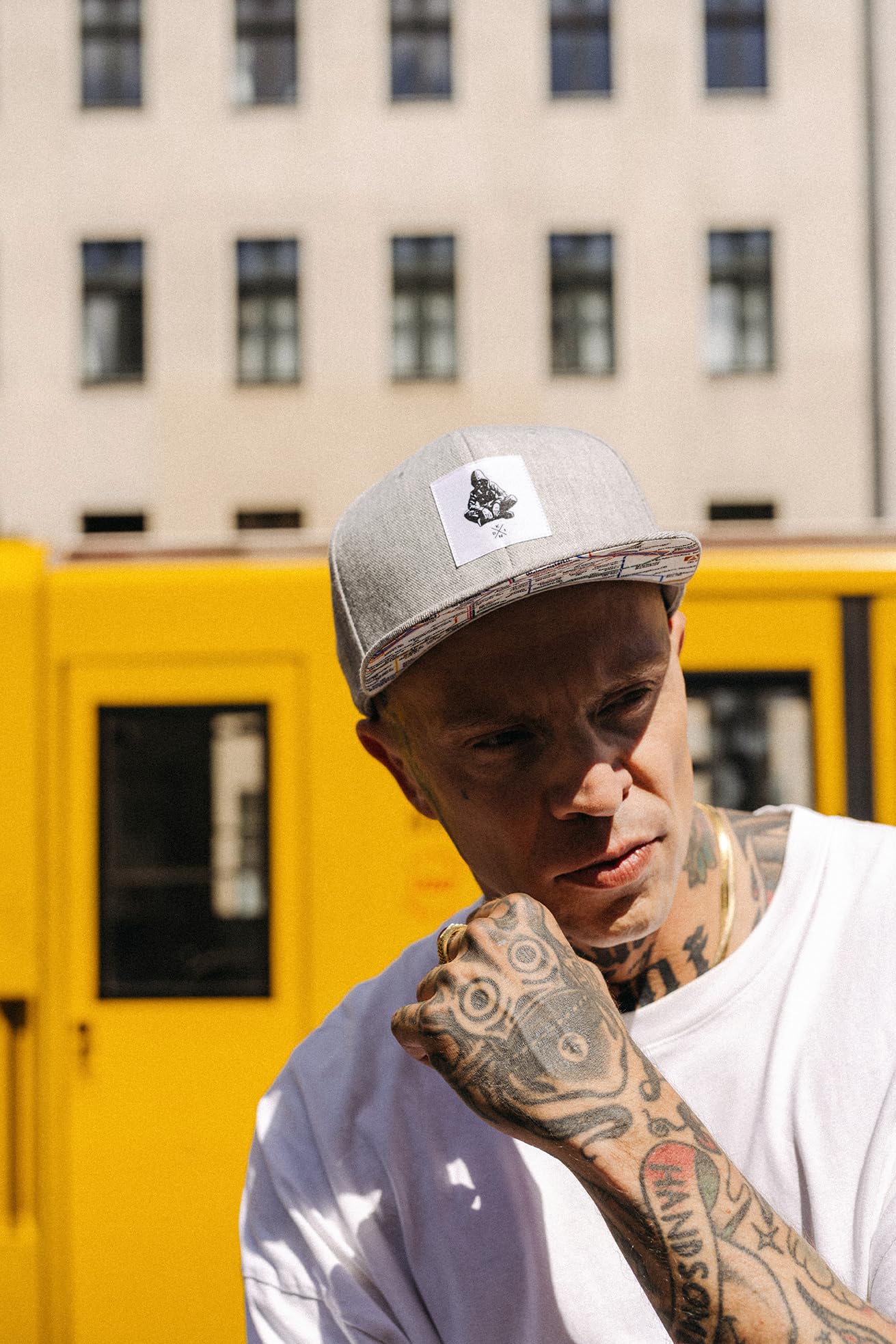 Nebelkind Snapback Cap Unisex Berlin Netzplan Grau, OneSize verstellbar, hochwertige Basecap, Streetwear Style, Retro Baseball-Kappe